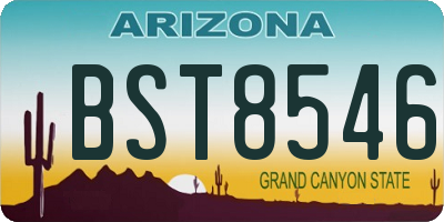 AZ license plate BST8546