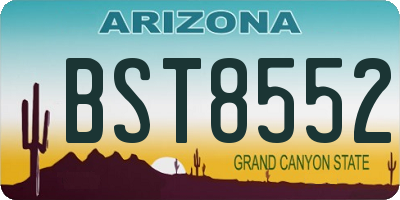 AZ license plate BST8552