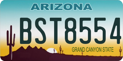 AZ license plate BST8554