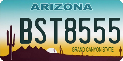 AZ license plate BST8555