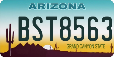 AZ license plate BST8563