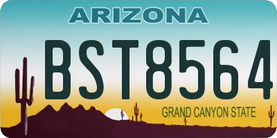 AZ license plate BST8564