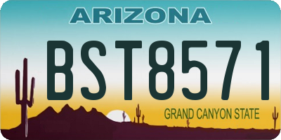 AZ license plate BST8571