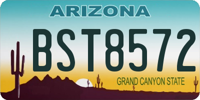 AZ license plate BST8572