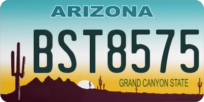 AZ license plate BST8575