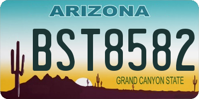 AZ license plate BST8582