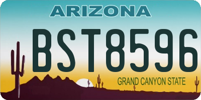 AZ license plate BST8596