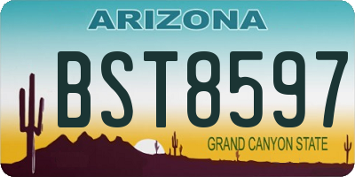 AZ license plate BST8597