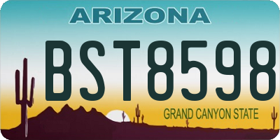 AZ license plate BST8598