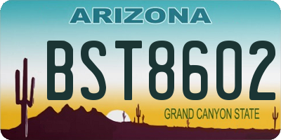 AZ license plate BST8602