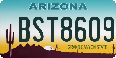 AZ license plate BST8609