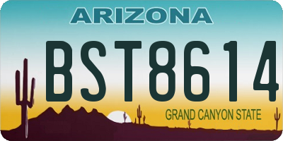 AZ license plate BST8614