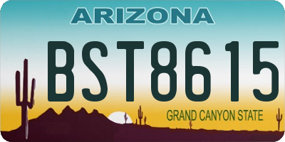 AZ license plate BST8615