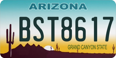 AZ license plate BST8617