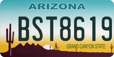 AZ license plate BST8619