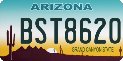 AZ license plate BST8620