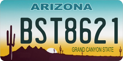 AZ license plate BST8621