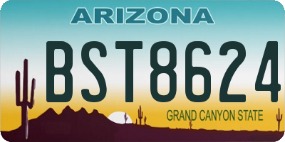 AZ license plate BST8624