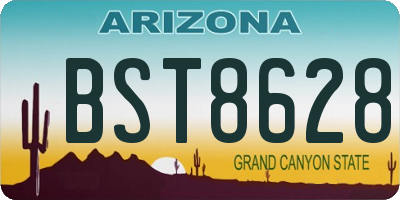 AZ license plate BST8628