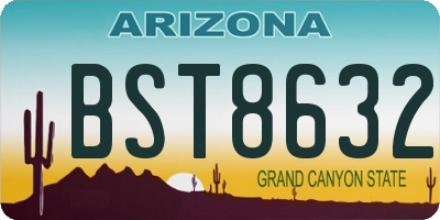 AZ license plate BST8632