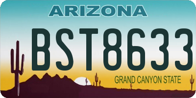 AZ license plate BST8633