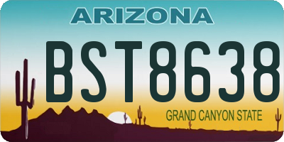 AZ license plate BST8638