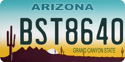 AZ license plate BST8640