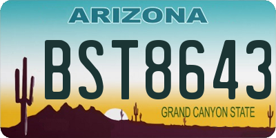 AZ license plate BST8643