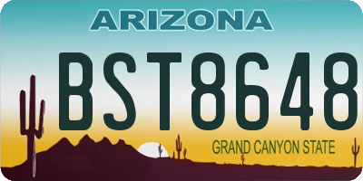 AZ license plate BST8648