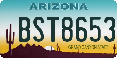 AZ license plate BST8653