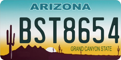 AZ license plate BST8654