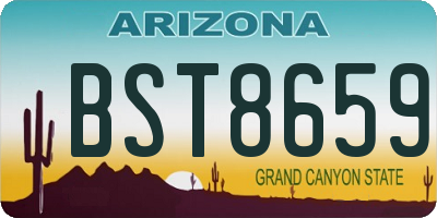 AZ license plate BST8659