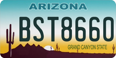 AZ license plate BST8660