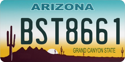 AZ license plate BST8661