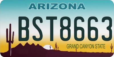 AZ license plate BST8663