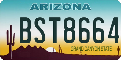 AZ license plate BST8664