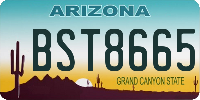 AZ license plate BST8665