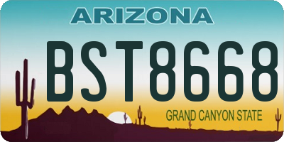 AZ license plate BST8668