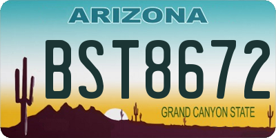 AZ license plate BST8672