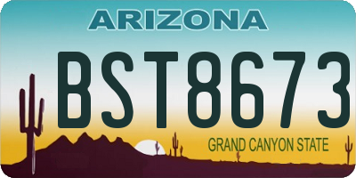 AZ license plate BST8673