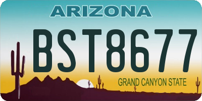 AZ license plate BST8677