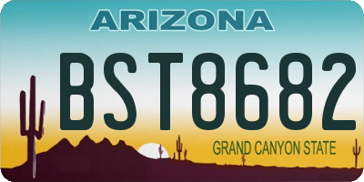 AZ license plate BST8682