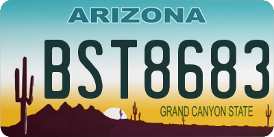 AZ license plate BST8683