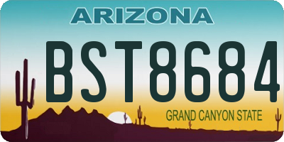 AZ license plate BST8684