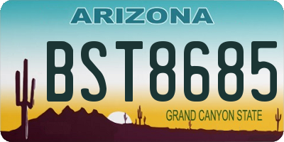 AZ license plate BST8685