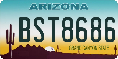 AZ license plate BST8686