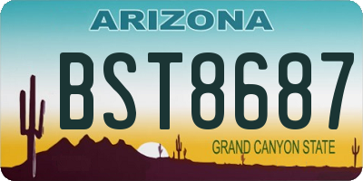 AZ license plate BST8687