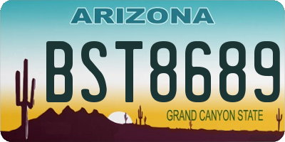 AZ license plate BST8689