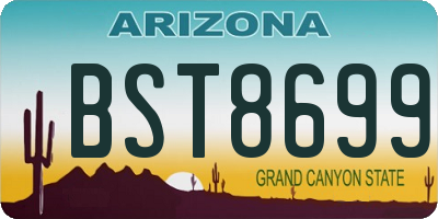 AZ license plate BST8699