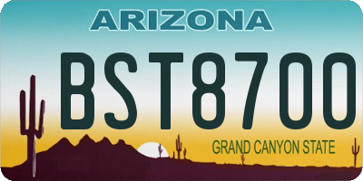 AZ license plate BST8700